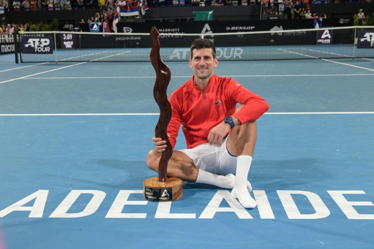 Djokovic in action at Australian Open