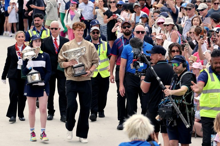 Jannik Sinner in action at Australian Open