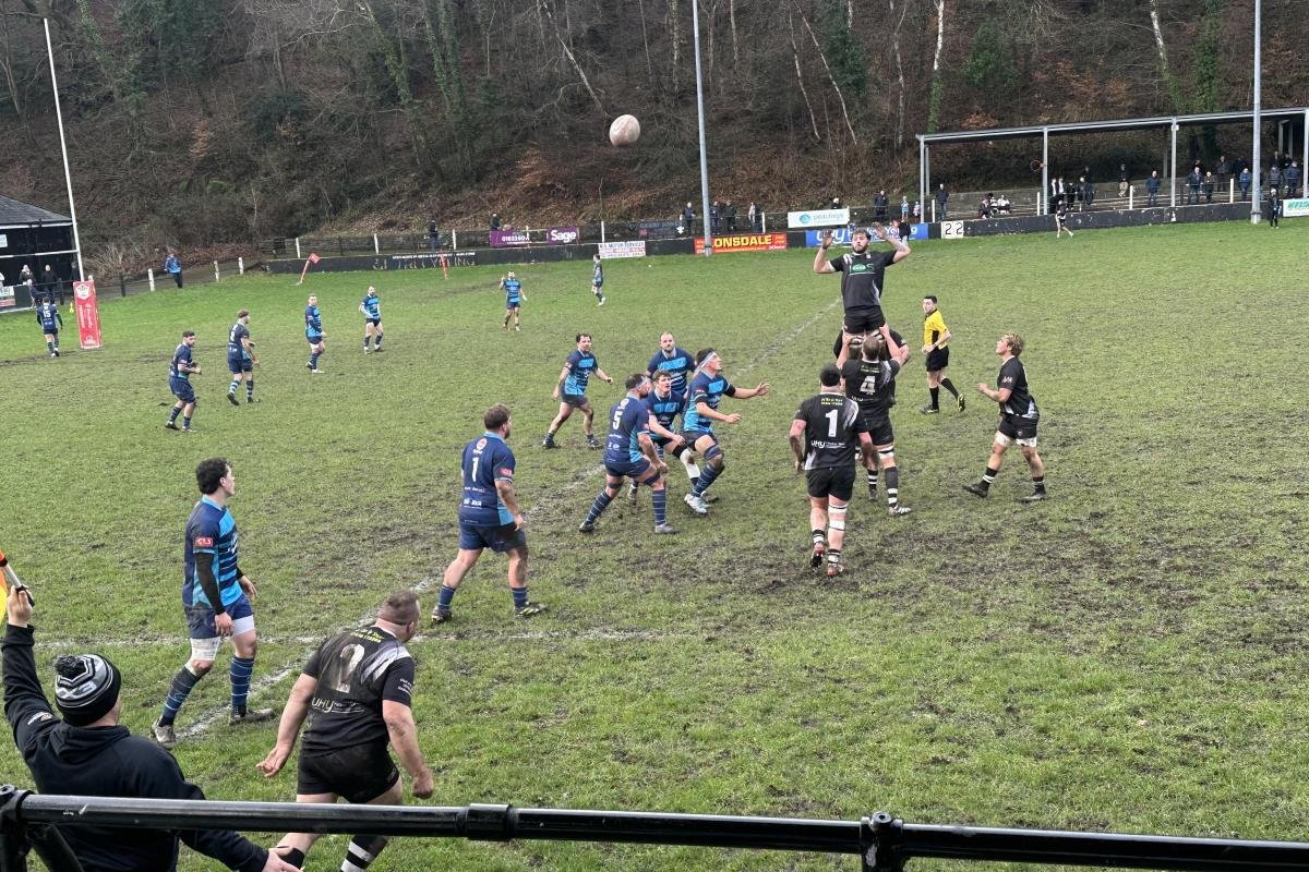 Cross Keys RFC in action, rugby players