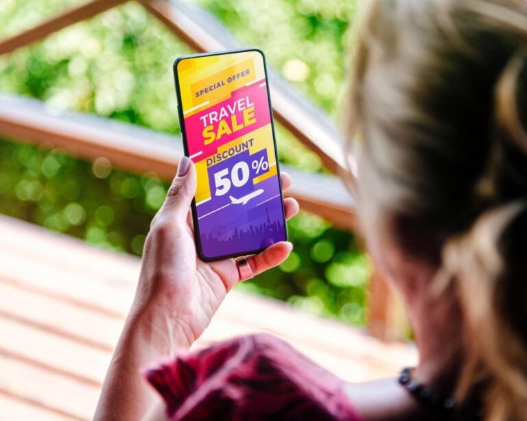 person booking holiday online with caution