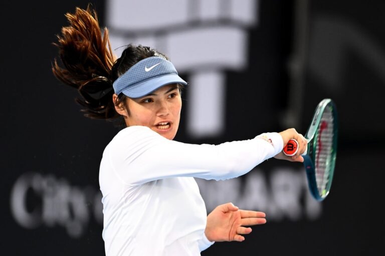Emma Raducanu in action at the Australian Open