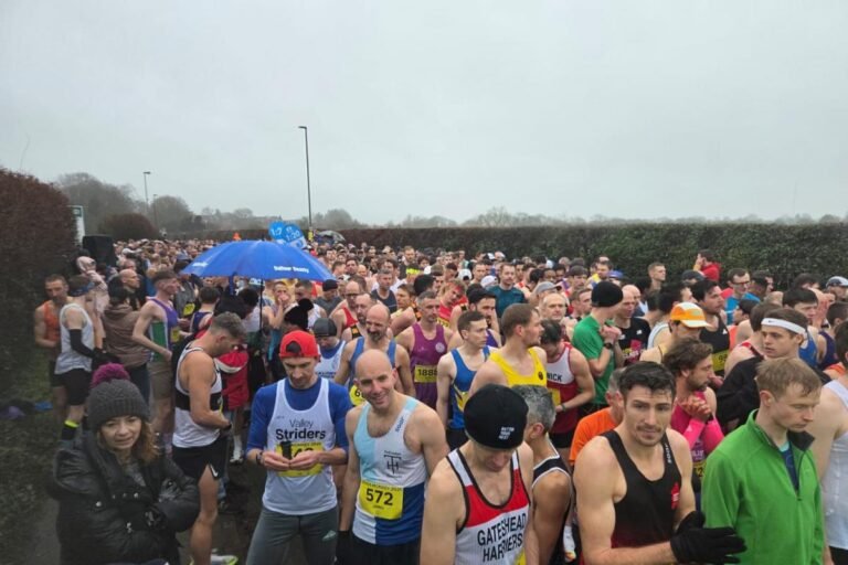 Runners at the start of the Brass Monkey half marathon