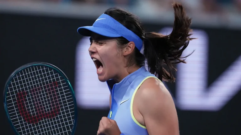 Emma Raducanu in action at Australian Open