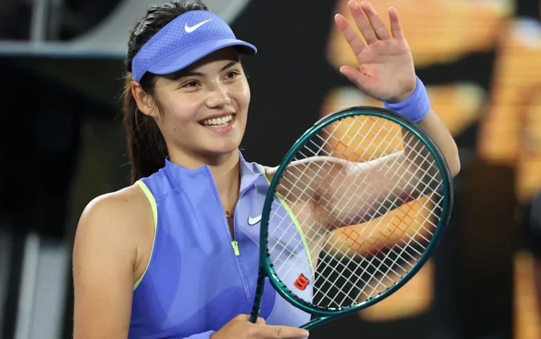 Emma Raducanu in action at Australian Open