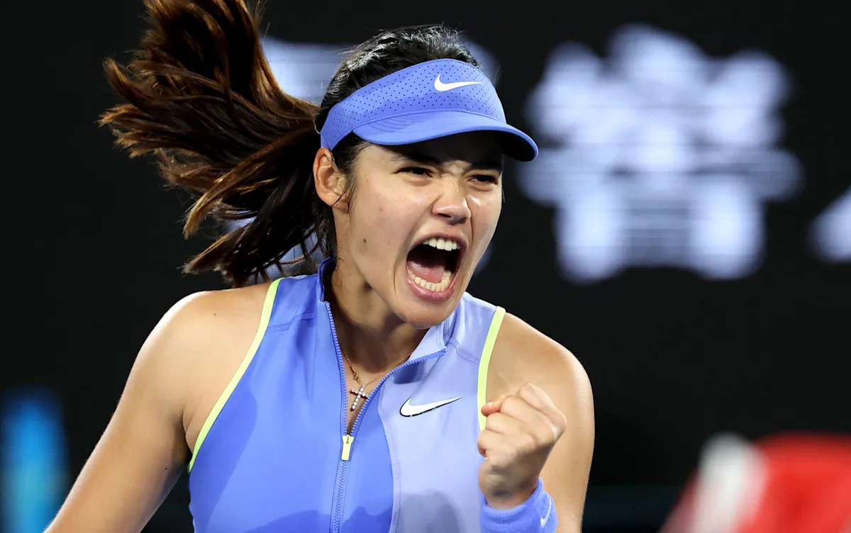 Emma Raducanu in action at Australian Open